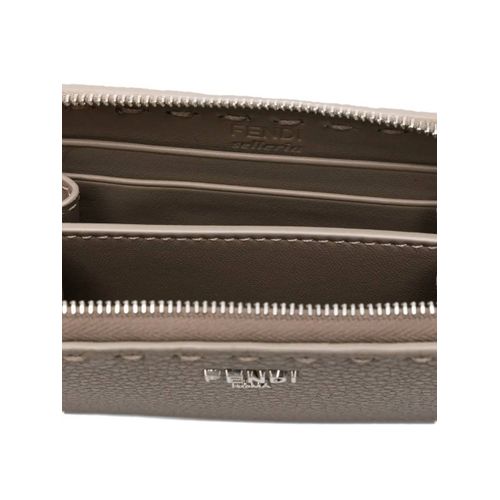 FENDI portefeuille en cuir à logo - Marron