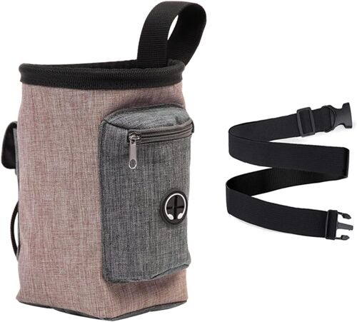 Sac De Formation Chien Sac À Friandises Pour Chien Pochette Pour Chien Sacoche Chien Pochette Friandise Sac De Nourriture Pour Chien Sac De Dressage Pour Chien Accessoires, Marron & 17x15cm