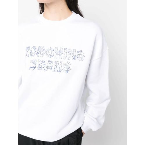 Moschino Jeans Sweat En Coton À Logo Imprimé - Blanc