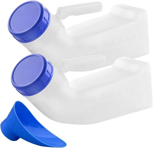 Urinoir pour Homme Et Femme, 2 Pièces Urinoirs de Toilette Portables, 1000ML Urinoir Toliet Pour Hommes Et Femmes, Camping Portable Toilette Bouteille, Pour Voiture, Pour Camping Outdoor
