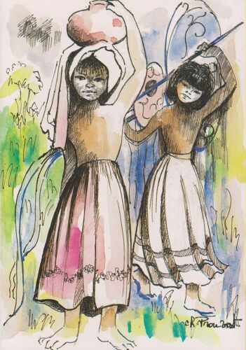 Carte Pliee   "Enfance Et Partage" - (Mouvement D'aide À L'enfance Malheureuse)