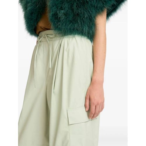 Yves Salomon Pantalon En Peau D'agneau À Poches Cargo - Vert