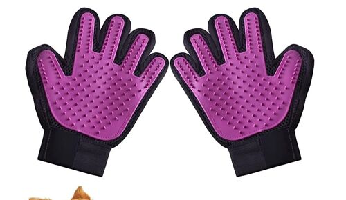 (Purple) Gants De Toilettage Pour Animaux, Gants De Nettoyage Pour Animaux, Gants De Brossage Pour Chiens, Gants De Massage Et De Toilettage Pour Chats, Gants De Mue.