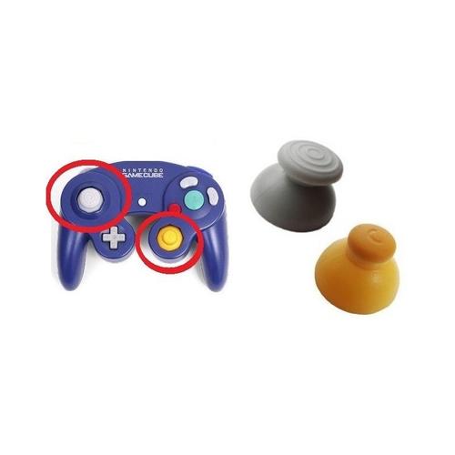 2 Stick Analogique De Remplacement Pour Manette Gamecube - Joystick Gris + Jaune - Skyexpert