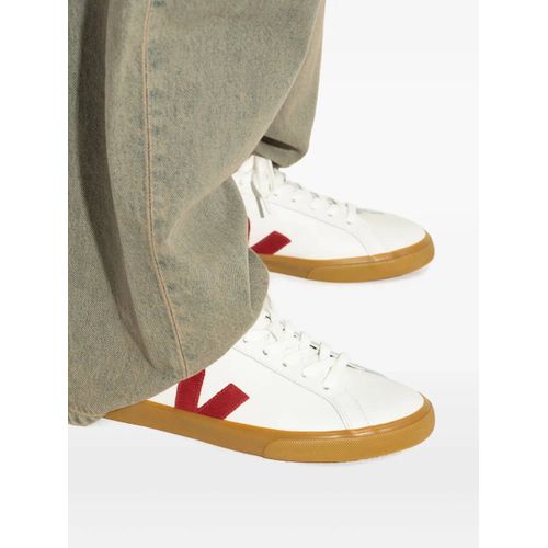 Veja Baskets En Cuir À Logo V - Blanc