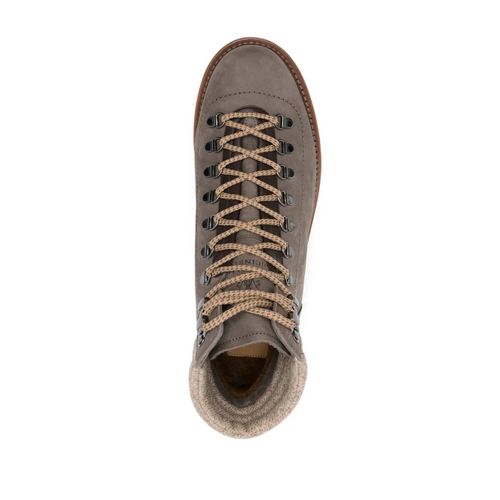 Brunello Cucinelli Bottines À Empiècements En Laine - Gris - 41