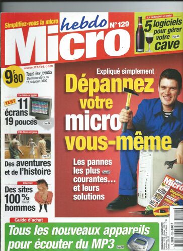 Micro Hebdo , Logiciels, Internet, Cd-Rom Et Jeux, Mobiles Et Portables, Images Et Son  05/10/2000 Les Dix Commandements Pascal Obispo