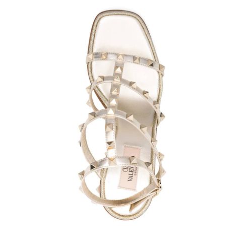 Valentino Garavani Sandales Compensées Rockstud 85 Mm - Or