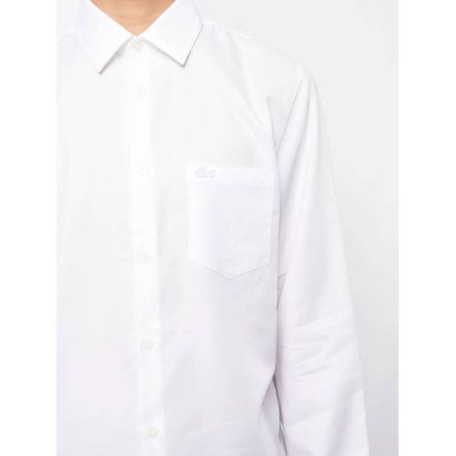 Lacoste Chemise En Coton À Logo Brodé - Blanc