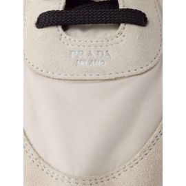 Prada Baskets Collapse Re-Nylon En Daim - Tons Neutres