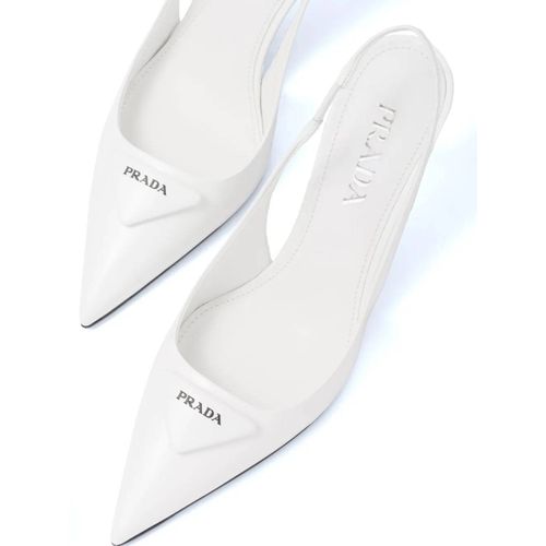 Prada Escarpins À Bride Arrière 75 Mm - Blanc