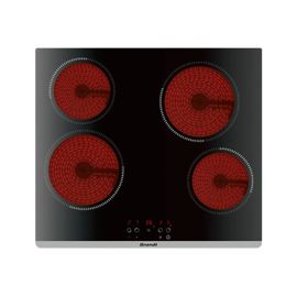 Brandt BPV6420B - Vitrocéramique - 4 plaques de cuisson - Niche - largeur : 56 cm - profondeur : 49 cm - noir - avec avant biseauté