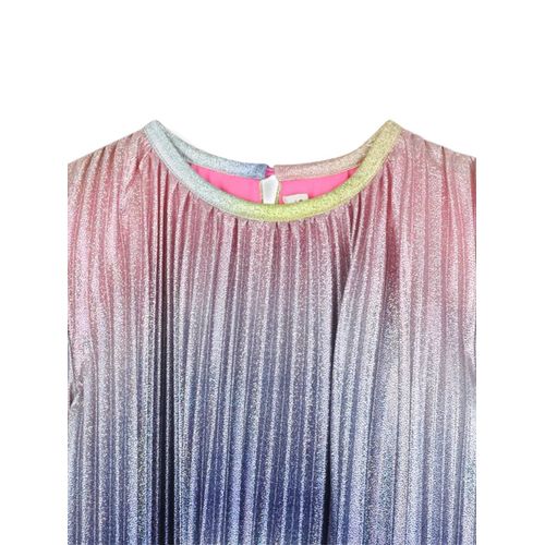 Billieblush Robe Plissée À Effet Métallisé - Rose