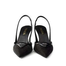 Prada Escarpins En Mesh À Bride Arrière 75 Mm - Noir