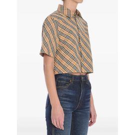 Burberry Chemise Crop - Tons Neutres