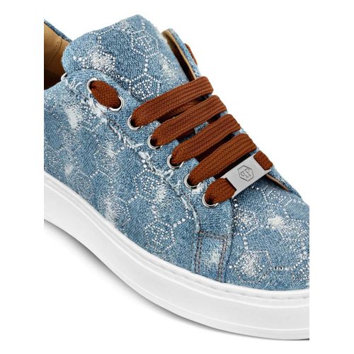 Philipp Plein Baskets Monogram Strass - Bleu