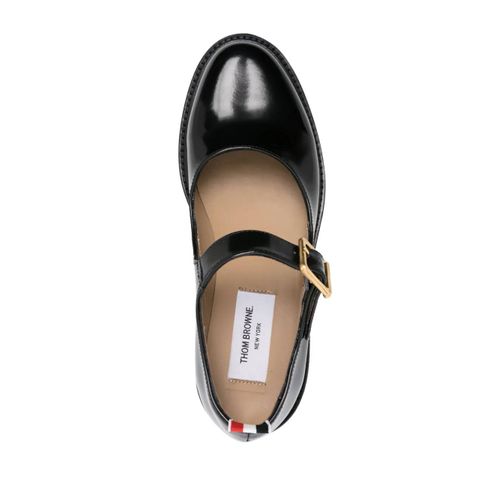 Thom Browne Ballerines En Cuir Verni - Noir