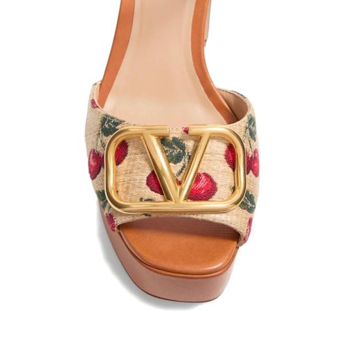 Valentino Garavani Sandales Cherryfic 115 Mm À Détail Vlogo - Tons Neutres