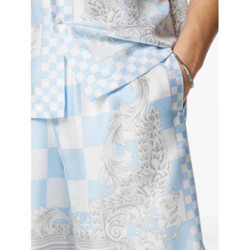 Versace Short Medusa Contrasto En Soie - Bleu