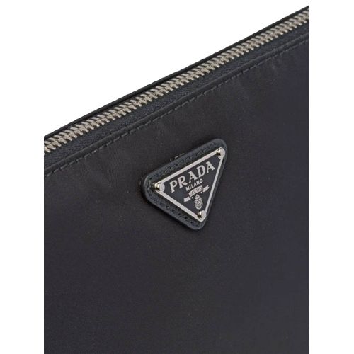 Prada pochette Re-Nylon à logo triangle - Noir