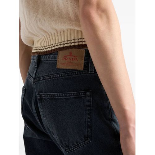 Prada Jean À Effet Délavé - Noir