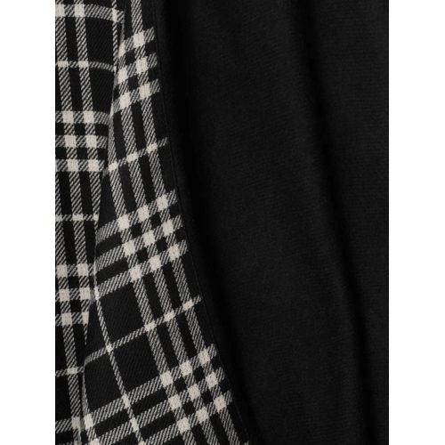 Burberry Cape En Laine À Carreaux - Noir