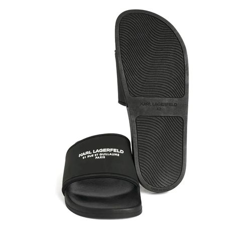 Karl Lagerfeld Claquettes À Logo Imprimé - Noir