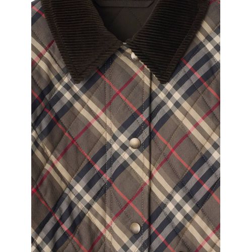 Burberry Veste Matelassée À Carreaux - Marron