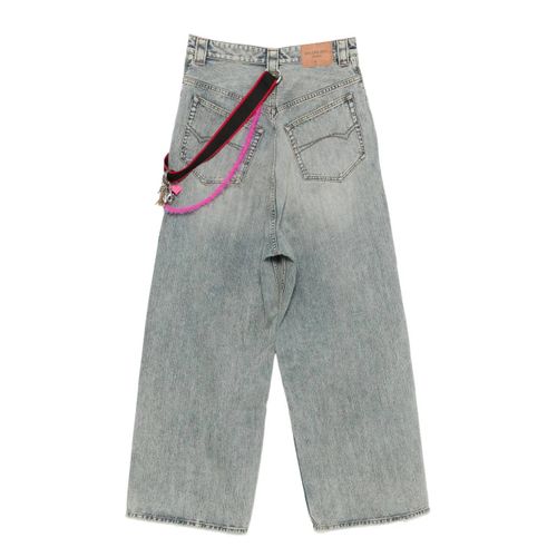 Balenciaga Jean Évasé À Détail De Chaîne - Bleu