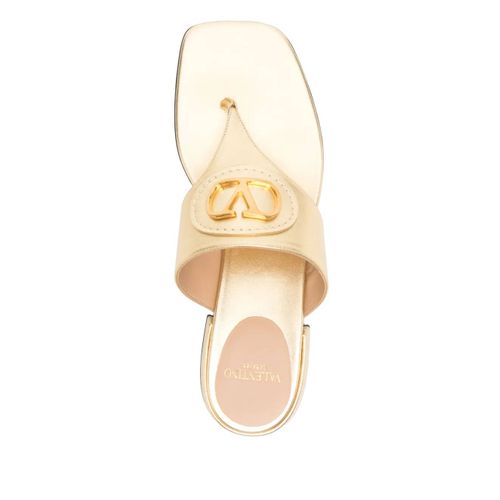 Valentino Garavani Sandales À Détail Vlogo - Or