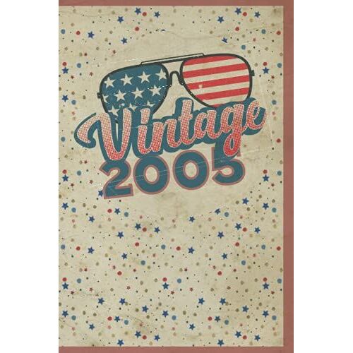 Vintage2005: Lined Retro Vintage Notebook ,American 4th Of July Journal,Usa To Do Book And Diary (6 X 9) With 120 Pages