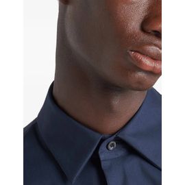 Prada Chemise En Coton À Manches Longues - Bleu