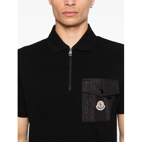 Moncler Polo À Col Zippé - Noir