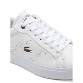 Lacoste Baskets En Cuir À Détails De Perforations - Blanc