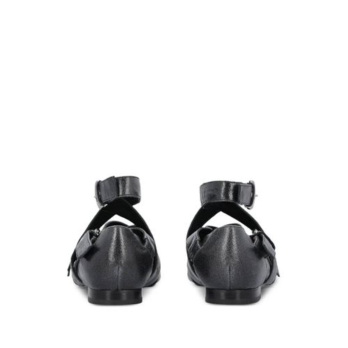 Pinko Ballerines Gianira En Cuir - Noir