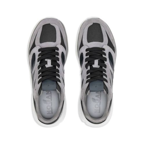 Hogan Baskets En Daim À Empiècements - Gris