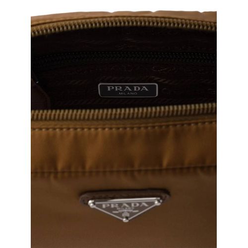 Prada pochette Re-Nylon à fermeture zippée - Marron