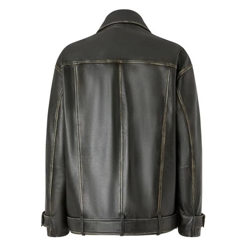 Pinko Veste En Cuir - Noir