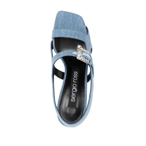 Sergio Rossi Sandales En Jean 90 Mm - Bleu - 36-37