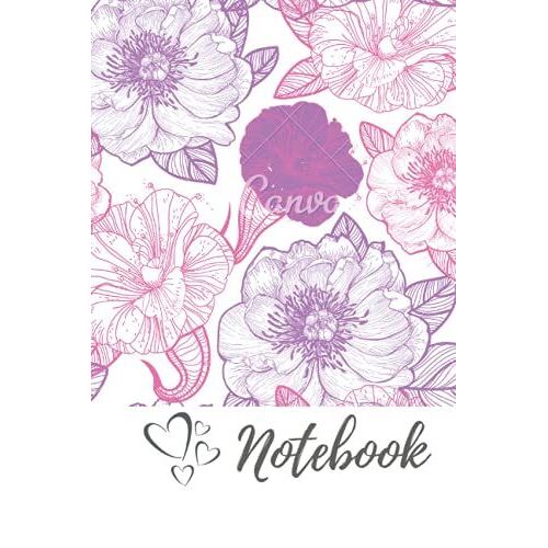 Notebook: Simple Composition Notebook ,Flowers Printed Composition Notebook,(120 Pages, 6x9",Simple Design For The Elegant Women