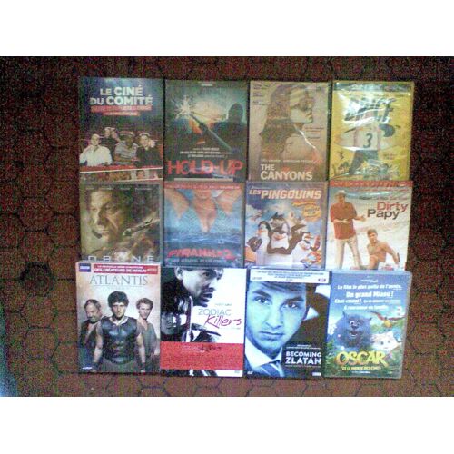  Titres Varies  - Lot De 12  Dvd  Zone - Audio Francais Et Vost ( Avec Sous Titrages Francais ) Comedie , Action , Thriller , Serie , Enfants , Reportages ... 