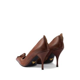 Prada Escarpins Antiqued 85 Mm En Cuir - Marron