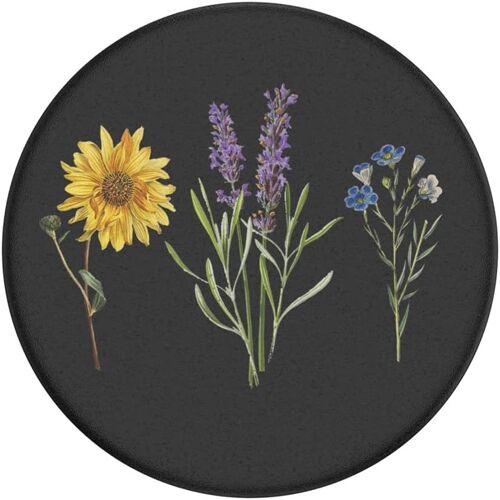 Support Et Grip Pour Smartphone Et Tablette Avec Un Top Interchangeable - Vintage Garden Black(Q1353)