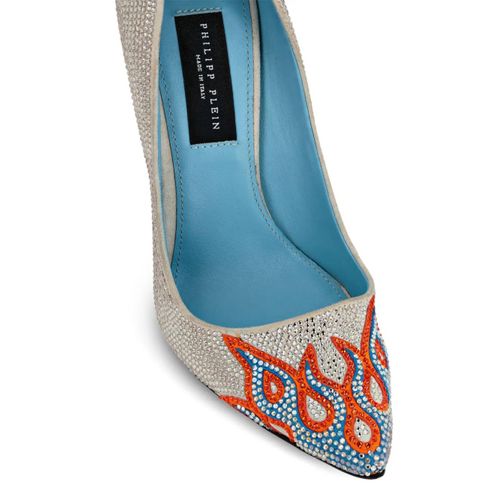 Philipp Plein Escarpins En Daim À Ornements Strassés 120 Mm - Tons Neutres