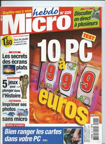Micro Hebdo , Logiciels, Internet, Cd-Rom Et Jeux, Mobiles Et Portables, Images Et Son  05/09/2002 Juliette