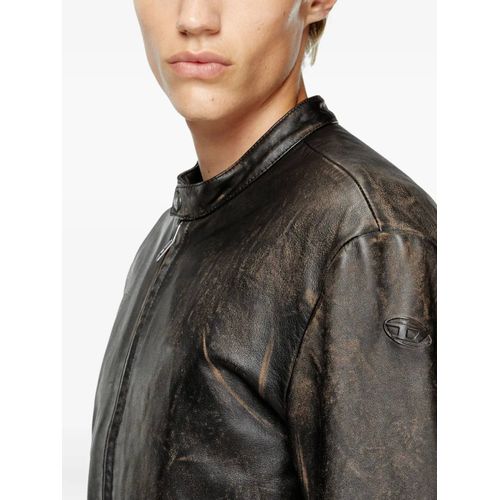 Diesel Veste L-Carver En Cuir - Marron