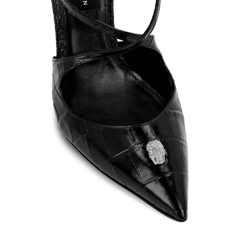 Philipp Plein Escarpins Crossing À Imprimé Crocco - Noir