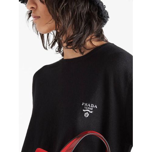 Prada Pull En Cachemire À Col Rond - Noir