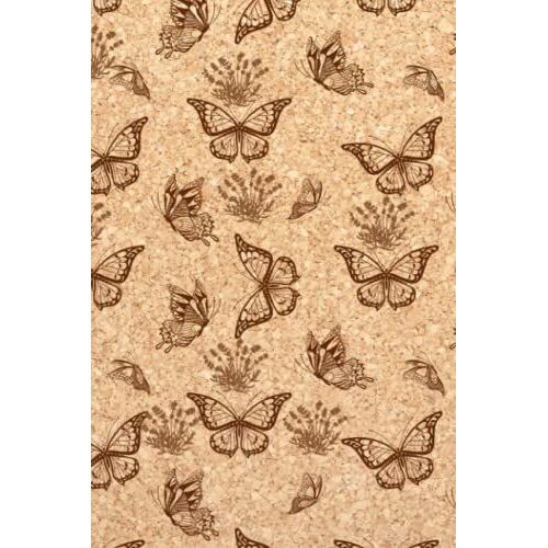 Lined Journal: Brown Corkboard With Butterflies And Flowers: 300 6x9" Pages