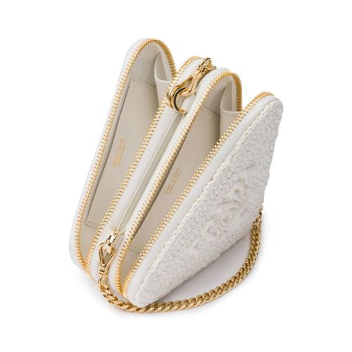 Prada pochette mini à design tissé - Blanc